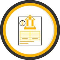 Bank Statement Line Two Color Circle Icon vector