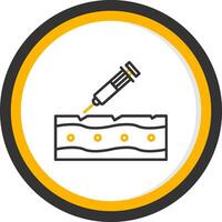 Botox Line Two Color Circle Icon vector