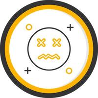 Dead Line Two Color Circle Icon vector