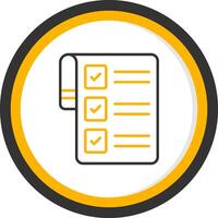 Checklist Line Two Color Circle Icon vector