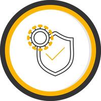 Immune System Line Two Color Circle Icon vector