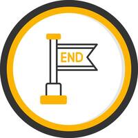 End Line Two Color Circle Icon vector