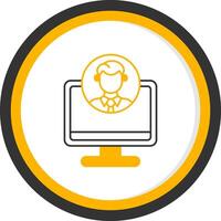 Freelancer Profile Line Two Color Circle Icon vector