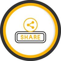 Share Line Two Color Circle Icon vector