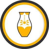 Belly Pain Line Two Color Circle Icon vector