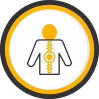 Spinal Cord Line Two Color Circle Icon vector