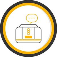 Virtual Assistant Line Two Color Circle Icon vector
