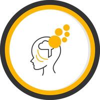 Amnesia Line Two Color Circle Icon vector