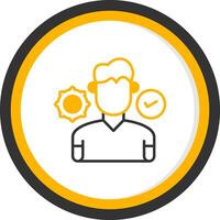Coach Line Two Color Circle Icon vector
