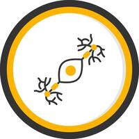 Bipolar Neuron Line Two Color Circle Icon vector