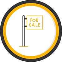 For Sale Line Two Color Circle Icon vector
