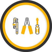 Repair Kit Line Two Color Circle Icon vector