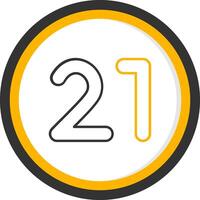 Twenty one Line Two Color Circle Icon vector