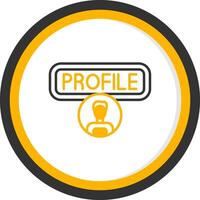 User Profile Line Two Color Circle Icon vector