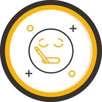 Sick Line Two Color Circle Icon vector