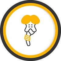 Brainstem Line Two Color Circle Icon vector