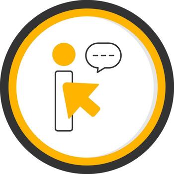 Click Line Two Color Circle Icon vector