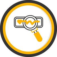Heart Rate Observation Line Two Color Circle Icon vector