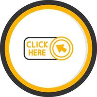 Click Here Line Two Color Circle Icon vector