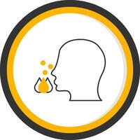 Pollen Allergy Line Two Color Circle Icon vector
