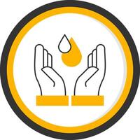 Save Water Line Two Color Circle Icon vector