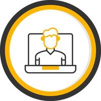 OnLine Two Color Circle Coach Line Two Color Circle Icon vector