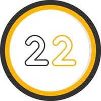 Twenty two Line Two Color Circle Icon vector