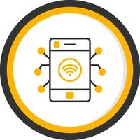 Iot Line Two Color Circle Icon vector