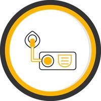 Oxygen Line Two Color Circle Icon vector
