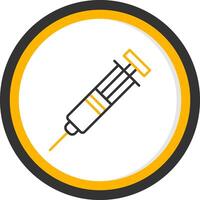 Syringe Line Two Color Circle Icon vector