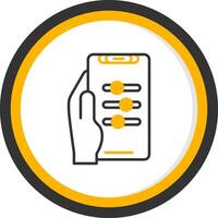 Settings Line Two Color Circle Icon vector