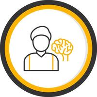Neurologist Line Two Color Circle Icon vector
