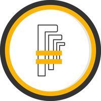 Hex Key Line Two Color Circle Icon vector