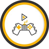 Gaming Line Two Color Circle Icon vector