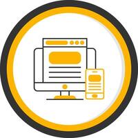 Responsive Design Line Two Color Circle Icon vector