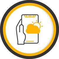 Weather Forecast Line Two Color Circle Icon vector