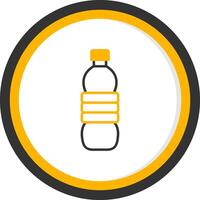 Water Bottle Line Two Color Circle Icon vector