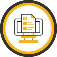 Brief Line Two Color Circle Icon vector