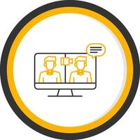OnLine Two Color Circle Conference Line Two Color Circle Icon vector