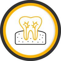 Tooth Line Two Color Circle Icon vector