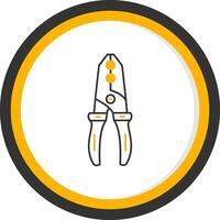 Wire Stripper Line Two Color Circle Icon vector