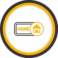 Home Line Two Color Circle Icon vector