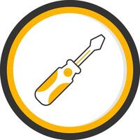 Screwdrive Line Two Color Circle Icon vector