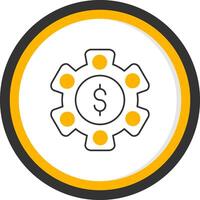 Asset Management Line Two Color Circle Icon vector