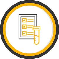 Blood Test Line Two Color Circle Icon vector