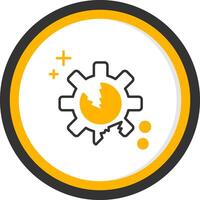 Disruption Line Two Color Circle Icon vector
