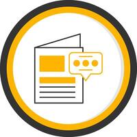 Brochure Line Two Color Circle Icon vector