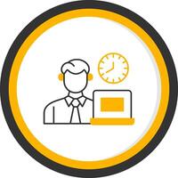 Office Working Hours Line Two Color Circle Icon vector