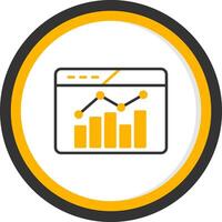 Business Performance Line Two Color Circle Icon vector