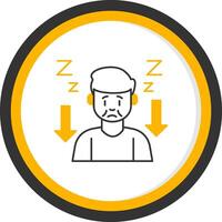 Tiredness Line Two Color Circle Icon vector